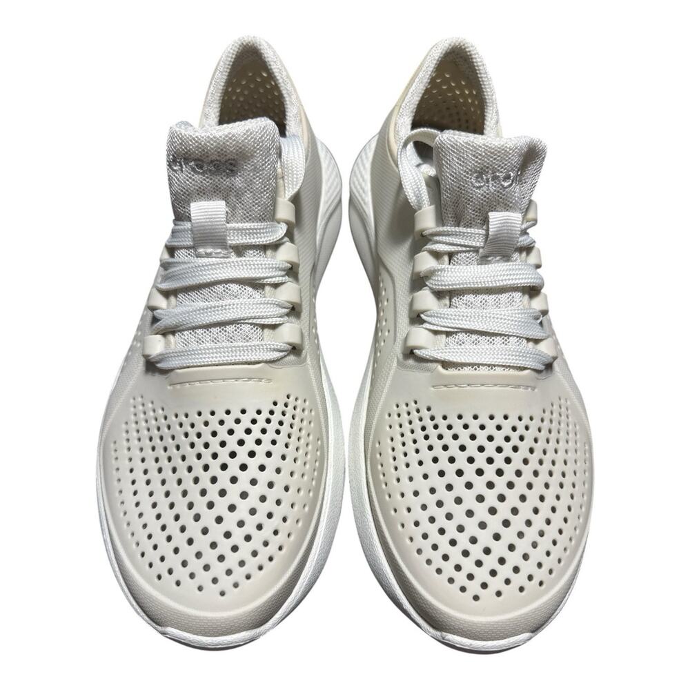 Lite Ride Pacer By Crocs 204967 Off White Comfort Shoes Mens Size 7 Women 9 - Picture 2 of 7